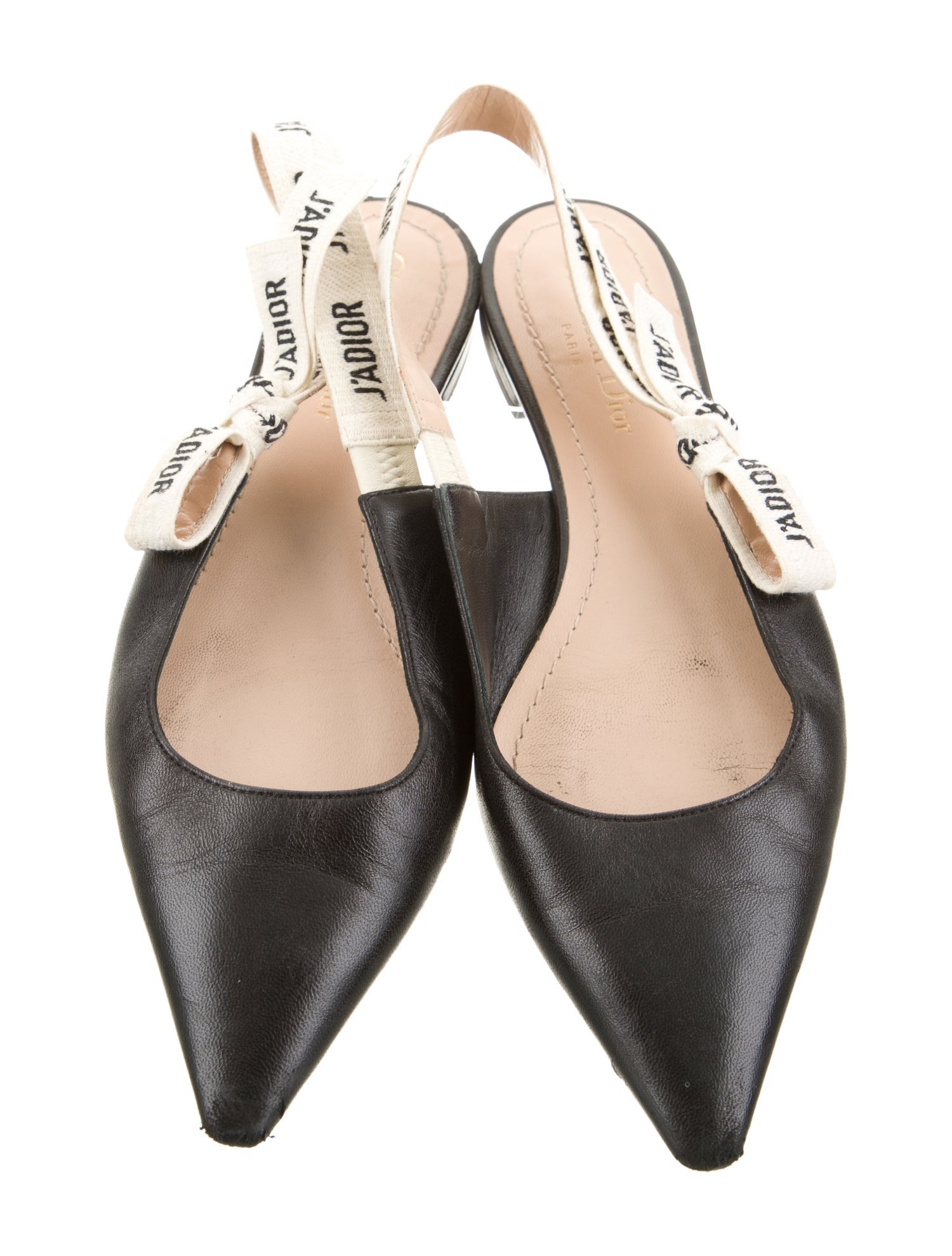 Christian Dior Leather Printed Slingback Flats