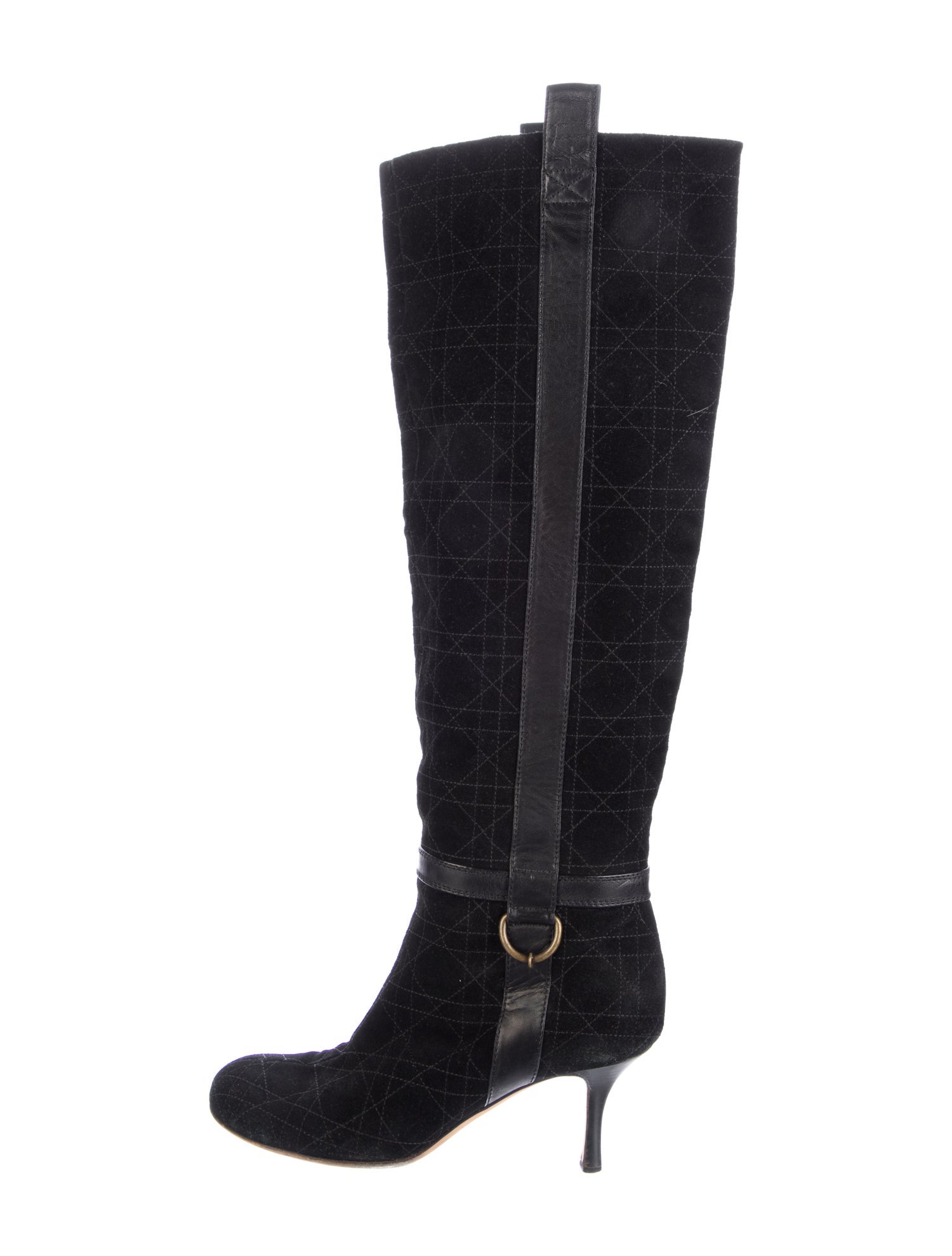 Christian Dior Cannage Pattern Suede Boots
