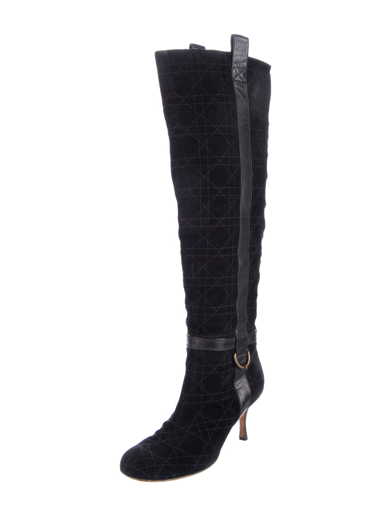 Christian Dior Cannage Pattern Suede Boots