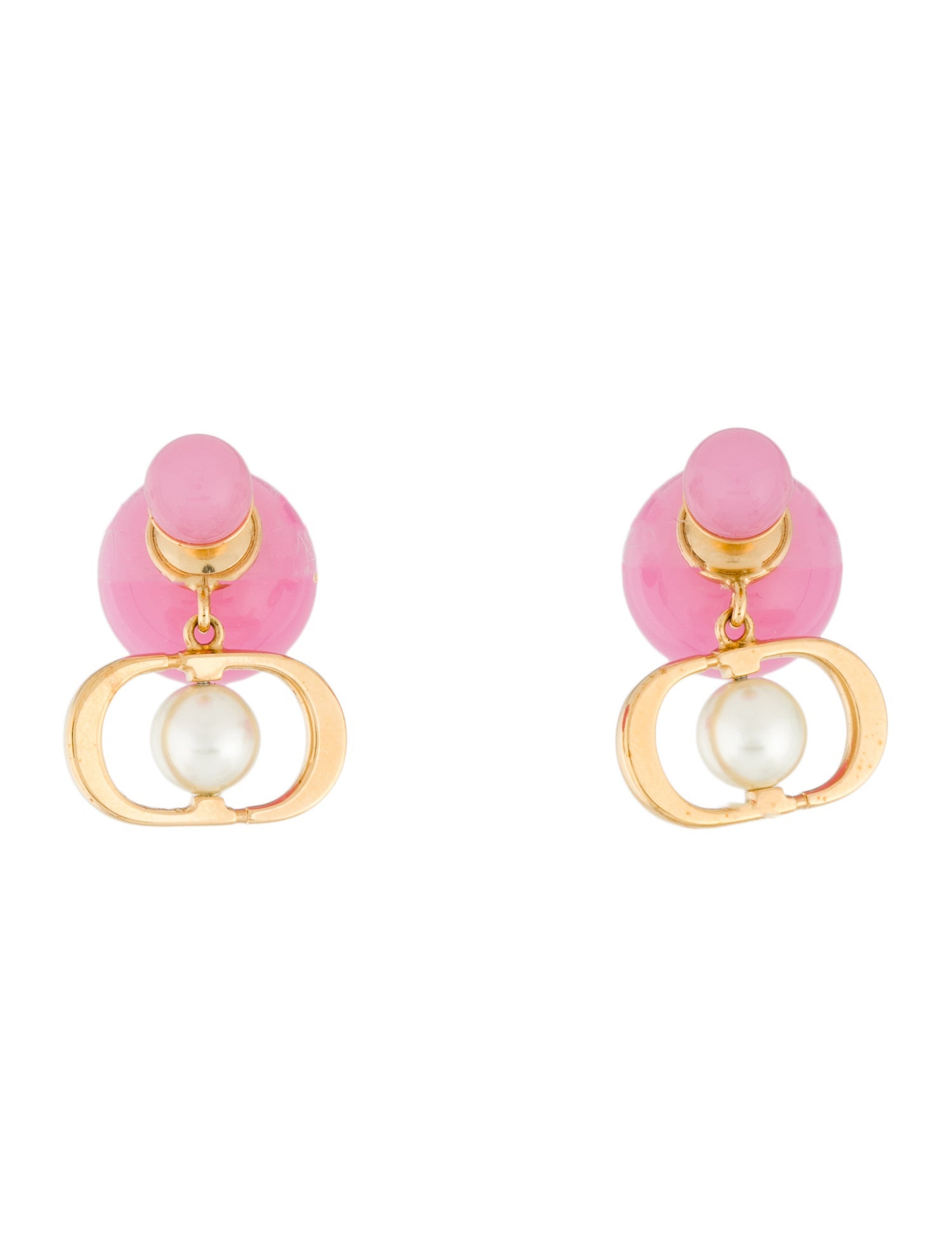 Christian Dior Faux Pearl & Resin Tribales Drop Earrings
