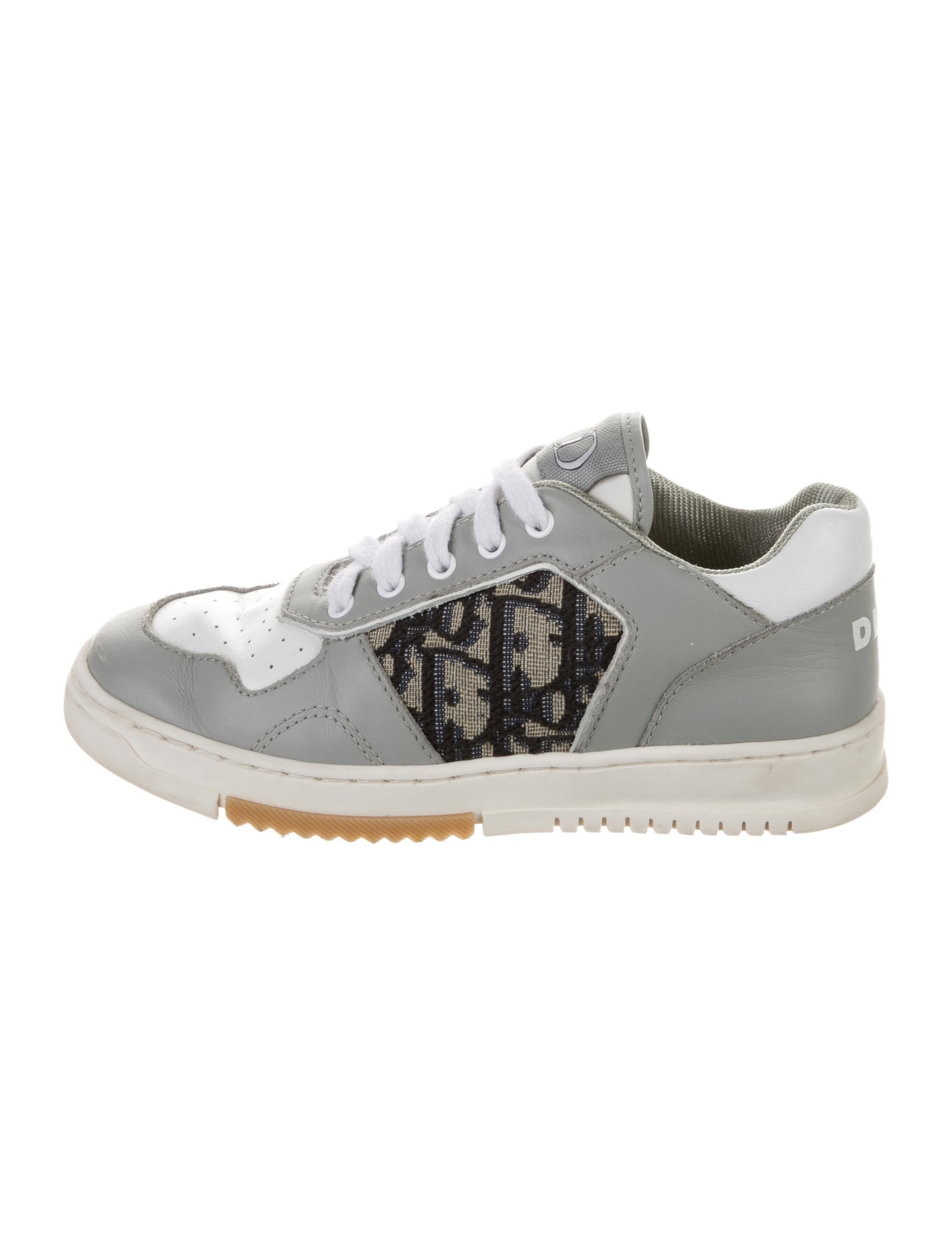 Christian Dior kids  12＋ Kids' B27 Uptown Low-Top Sneaker Gray and White Smooth