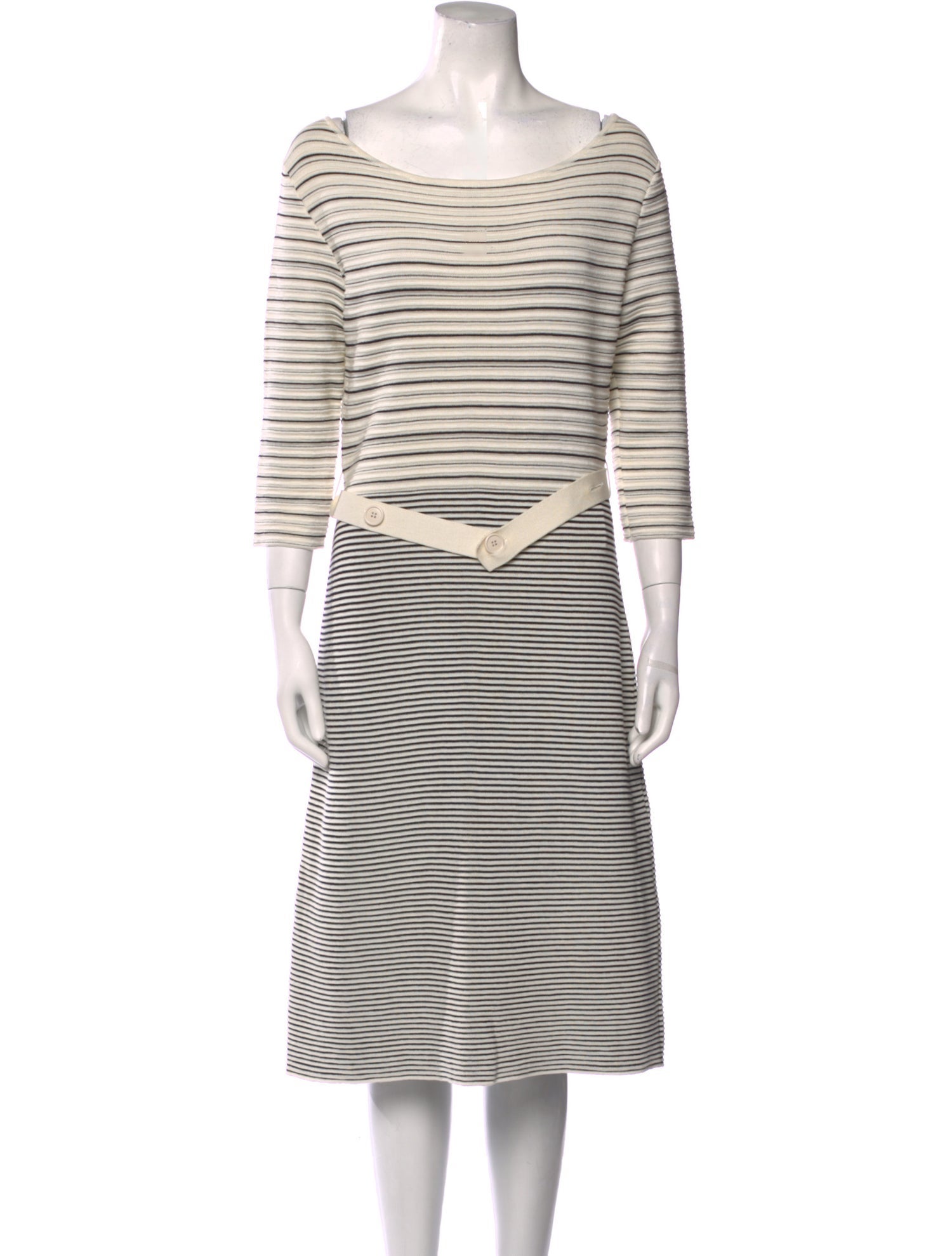 Christian Dior Striped Midi Length Dress