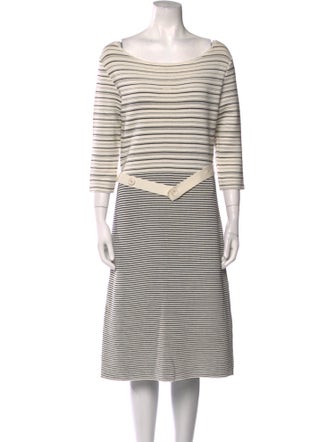 Christian Dior Striped Midi Length Dress