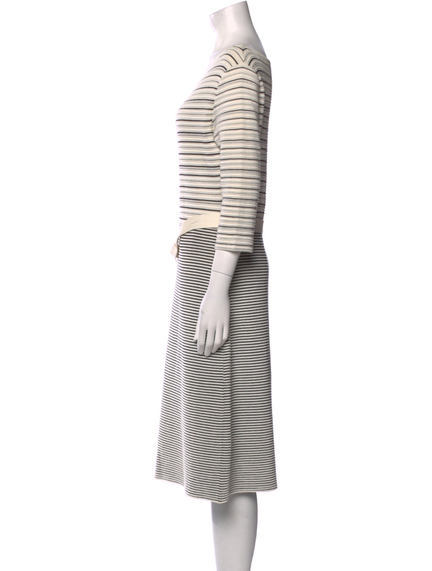 Christian Dior Striped Midi Length Dress