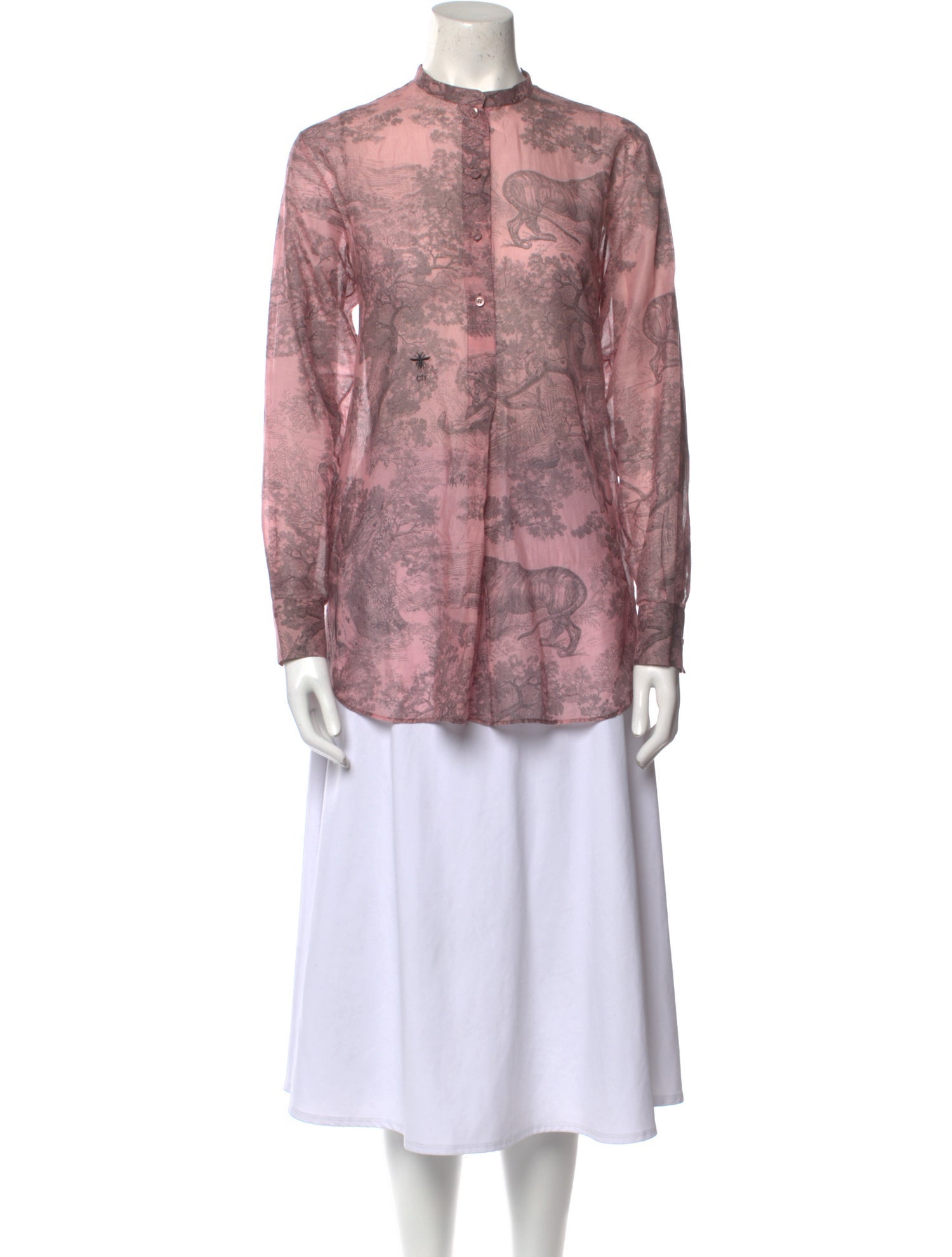 Christian Dior Printed Mock Neck Tunic