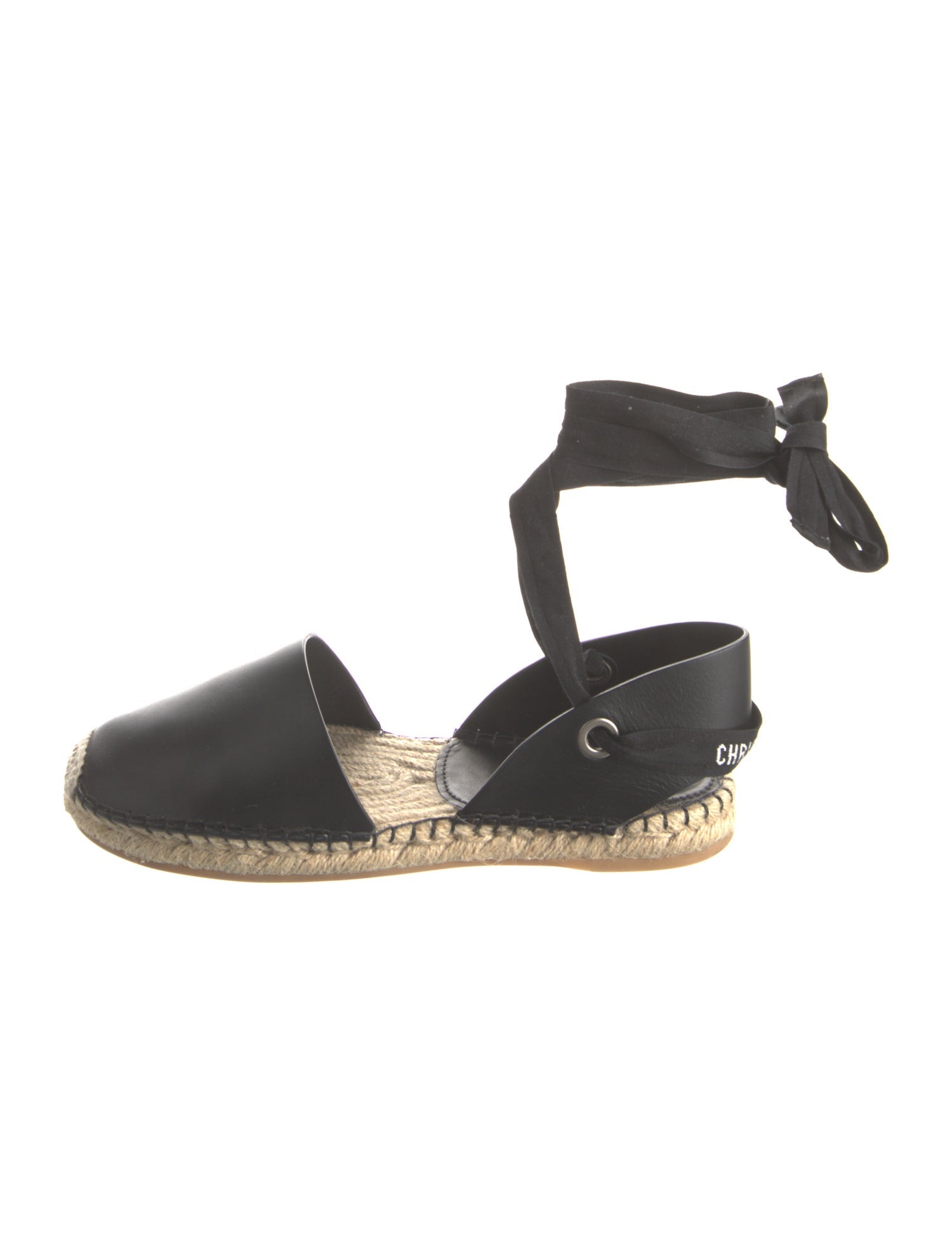 Christian Dior Leather Whipstitch Trim Espadrilles