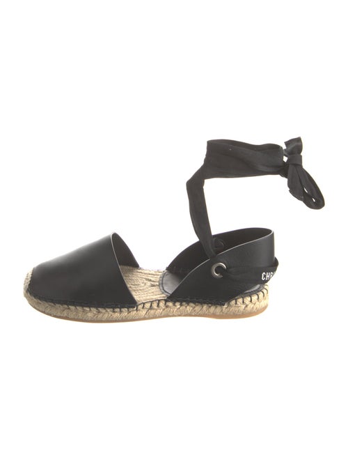 Christian Dior Leather Whipstitch Trim Espadrilles
