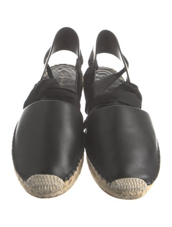 Christian Dior Leather Whipstitch Trim Espadrilles