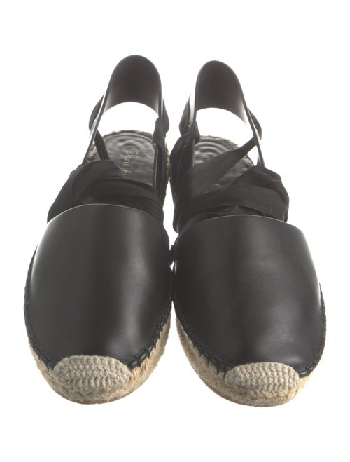 Christian Dior Leather Whipstitch Trim Espadrilles