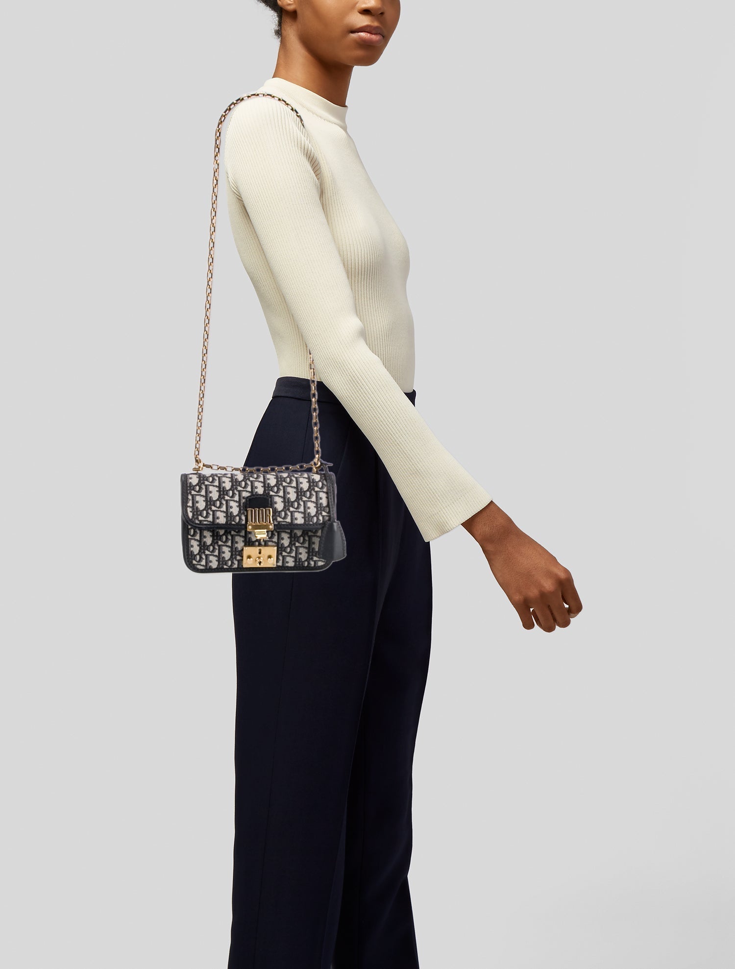 【希少】DIOR Oblique Jacquard Shoulder Bag Christian Dior Oblique Jacquard Saddle - Blue Shoulder Bags