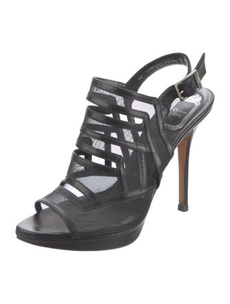 Christian Dior Mesh Mesh Accents Slingback Sandals