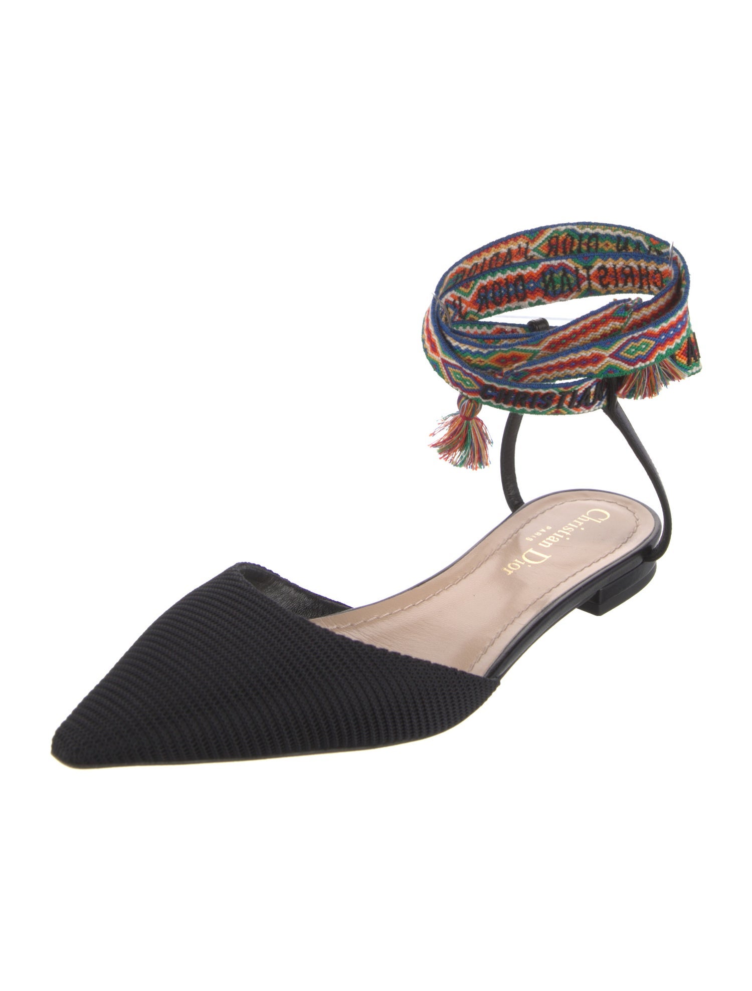 Miu Miu Graphic Print Tassel Accents Flats