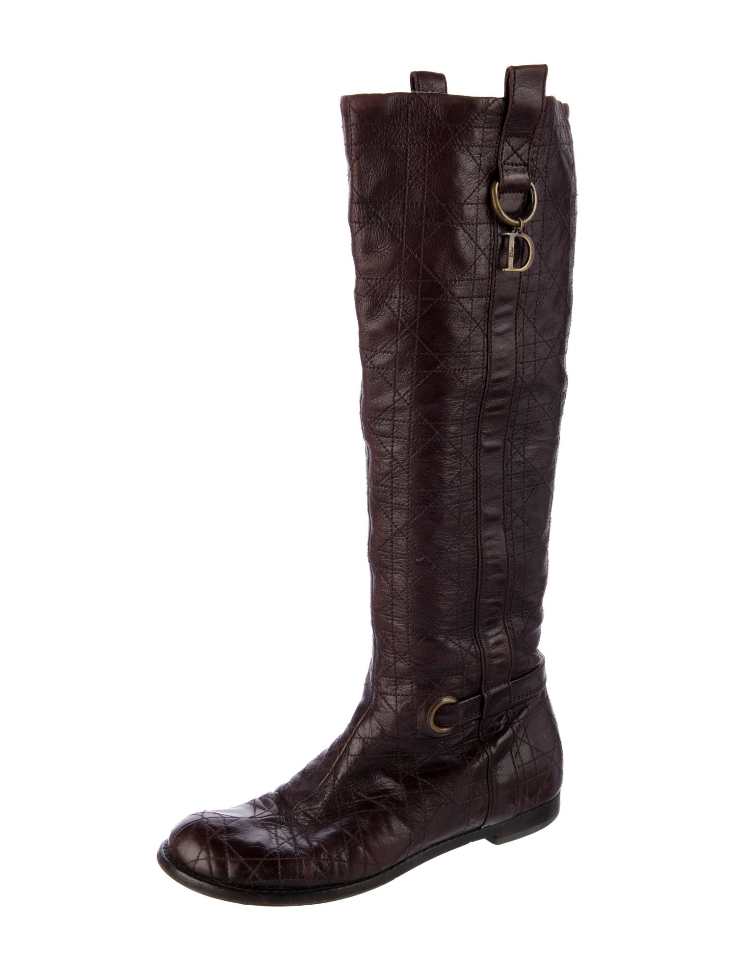Christian Dior Cannage Pattern Leather Riding Boots