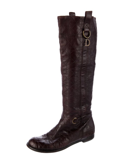 Christian Dior Cannage Pattern Leather Riding Boots