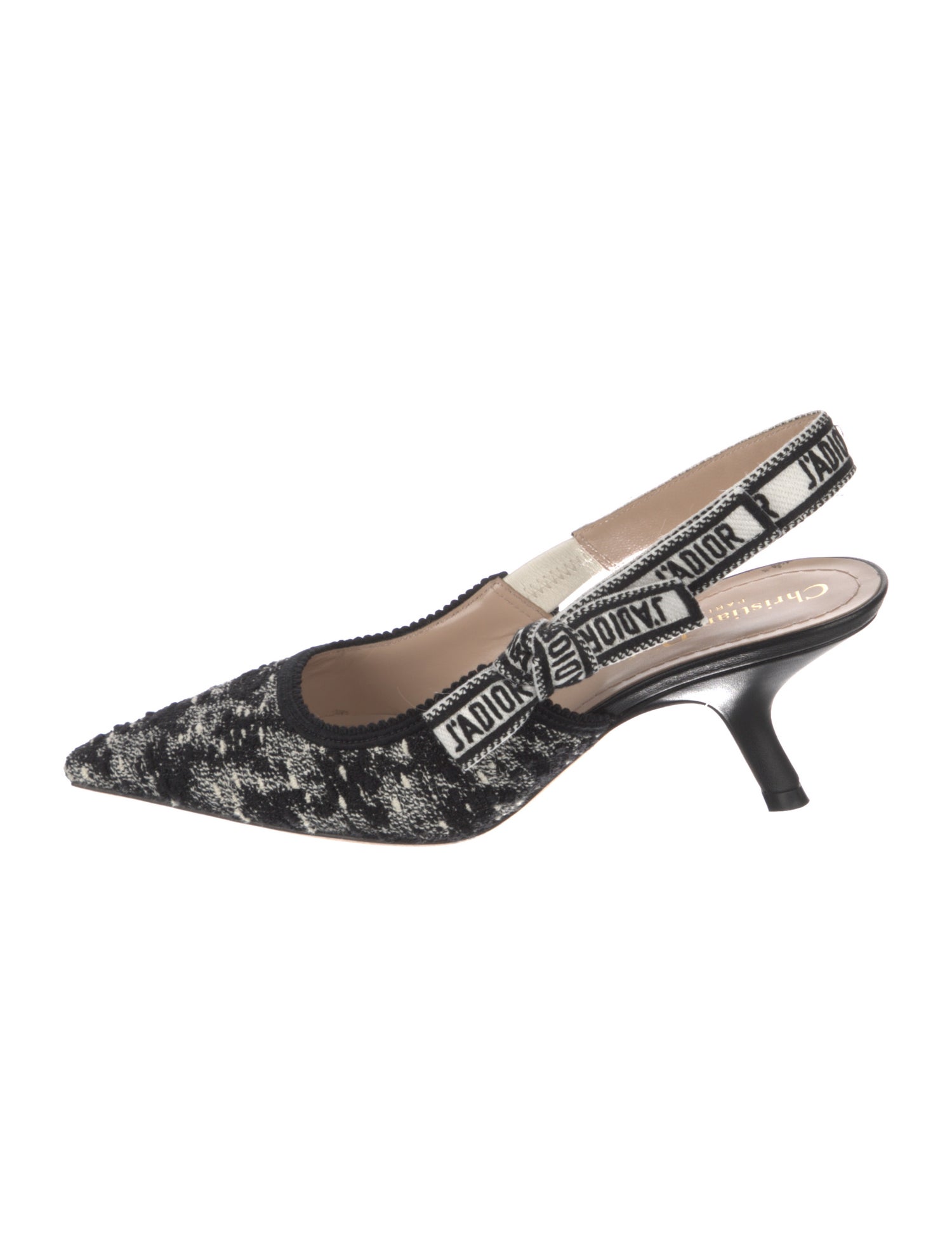 Christian Dior Printed Bow Accents Slingback Pumps