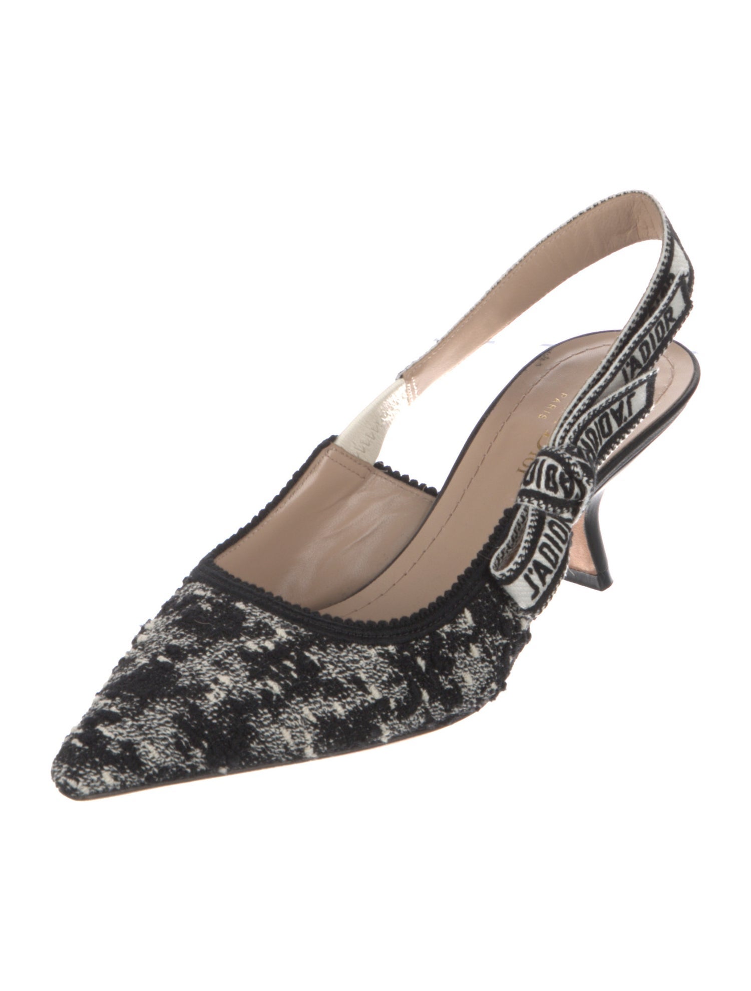 Christian Dior Printed Bow Accents Slingback Pumps