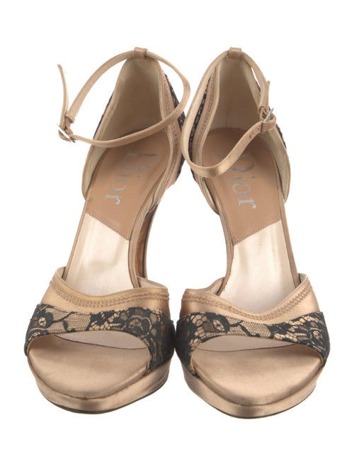 Christian Dior Satin Lace Pattern D'Orsay Pumps