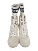 Christian Dior Leather Graphic Print Combat Boots