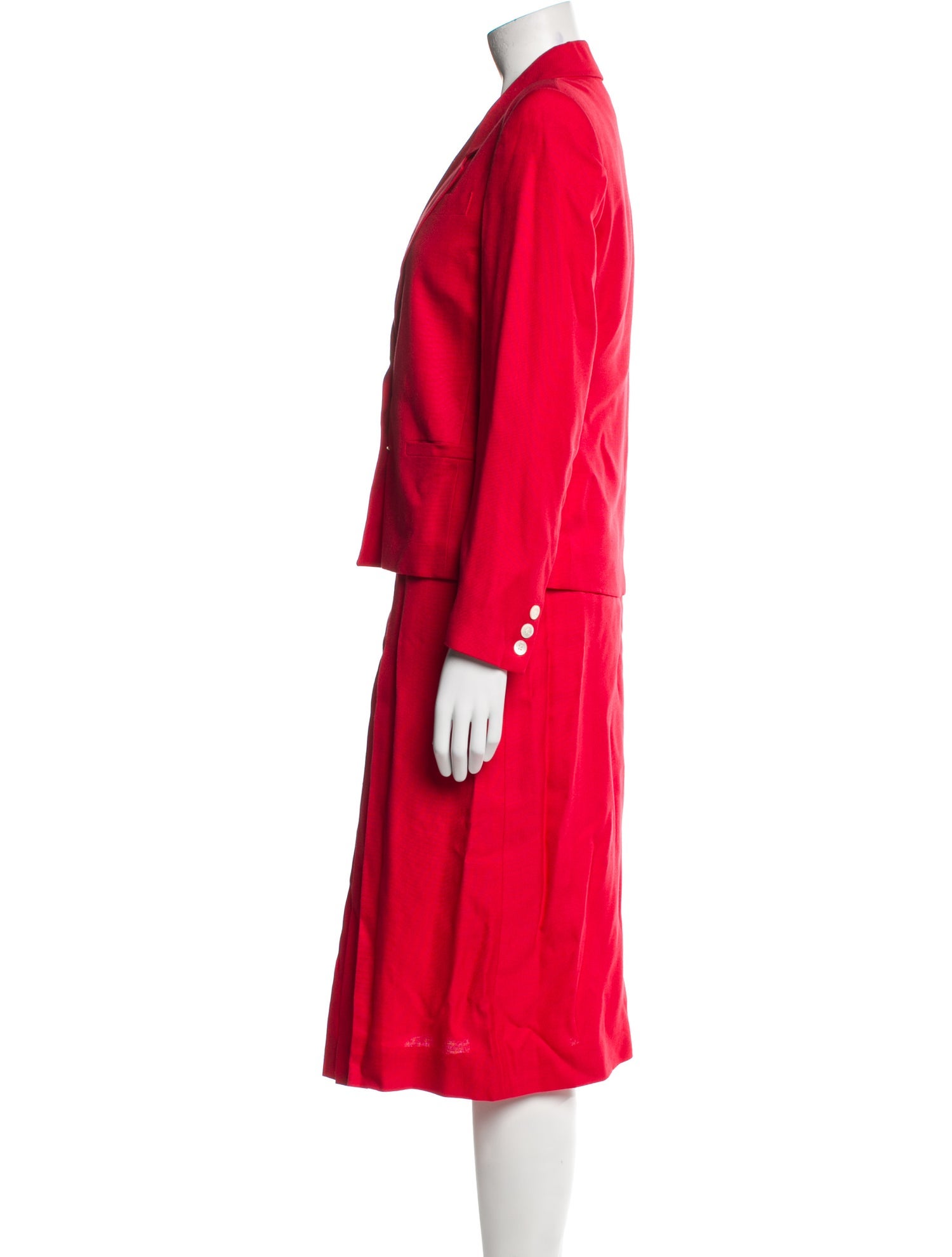 Christian Dior Pleated Accents Skirt Suit