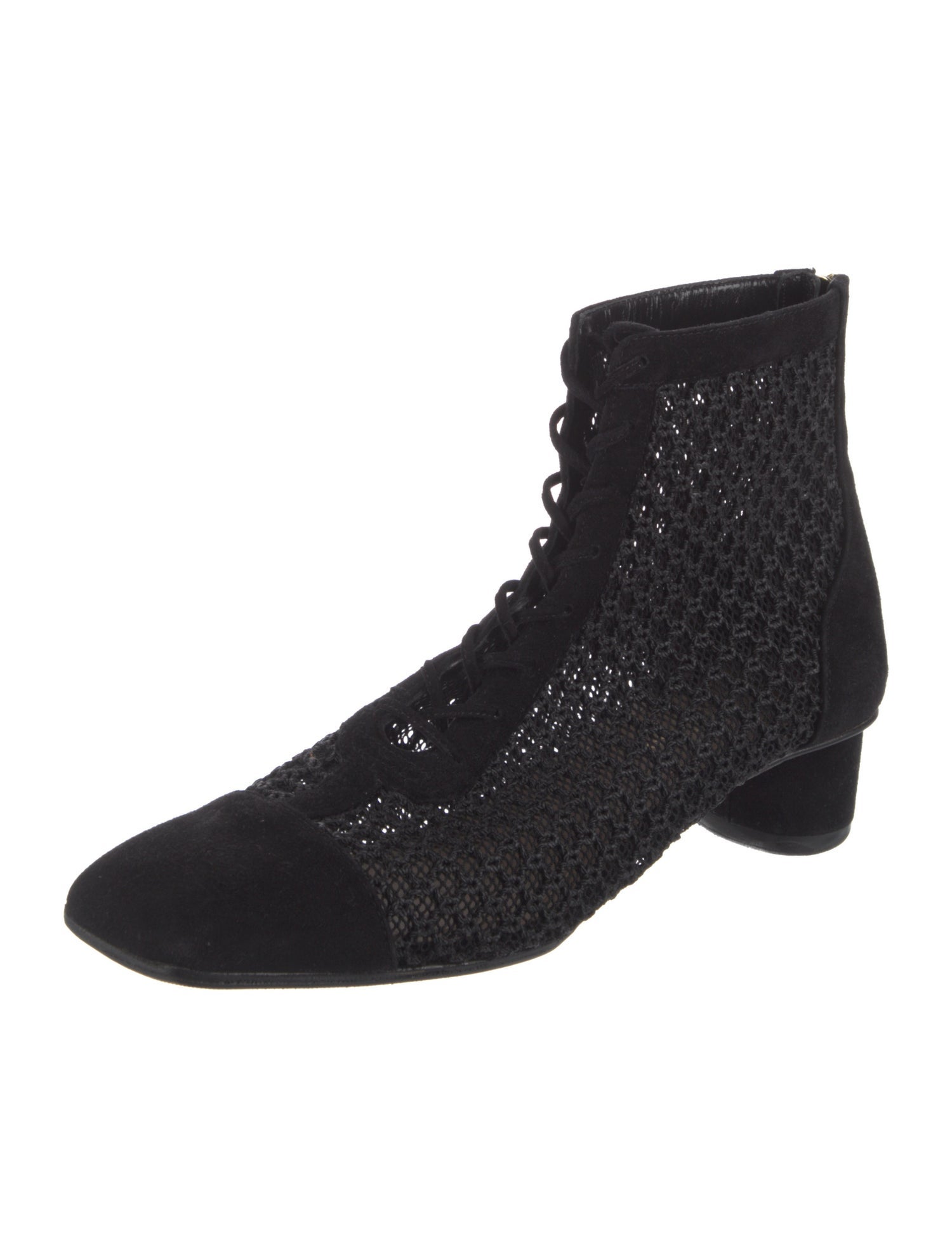 Christian Dior Mesh Lace-Up Boots