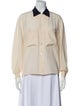 Christian Dior Silk Long Sleeve Button-Up Top