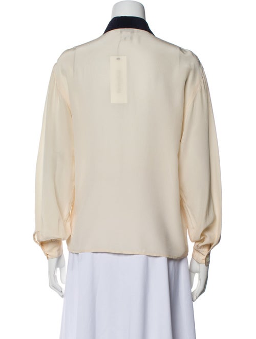 Christian Dior Silk Long Sleeve Button-Up Top