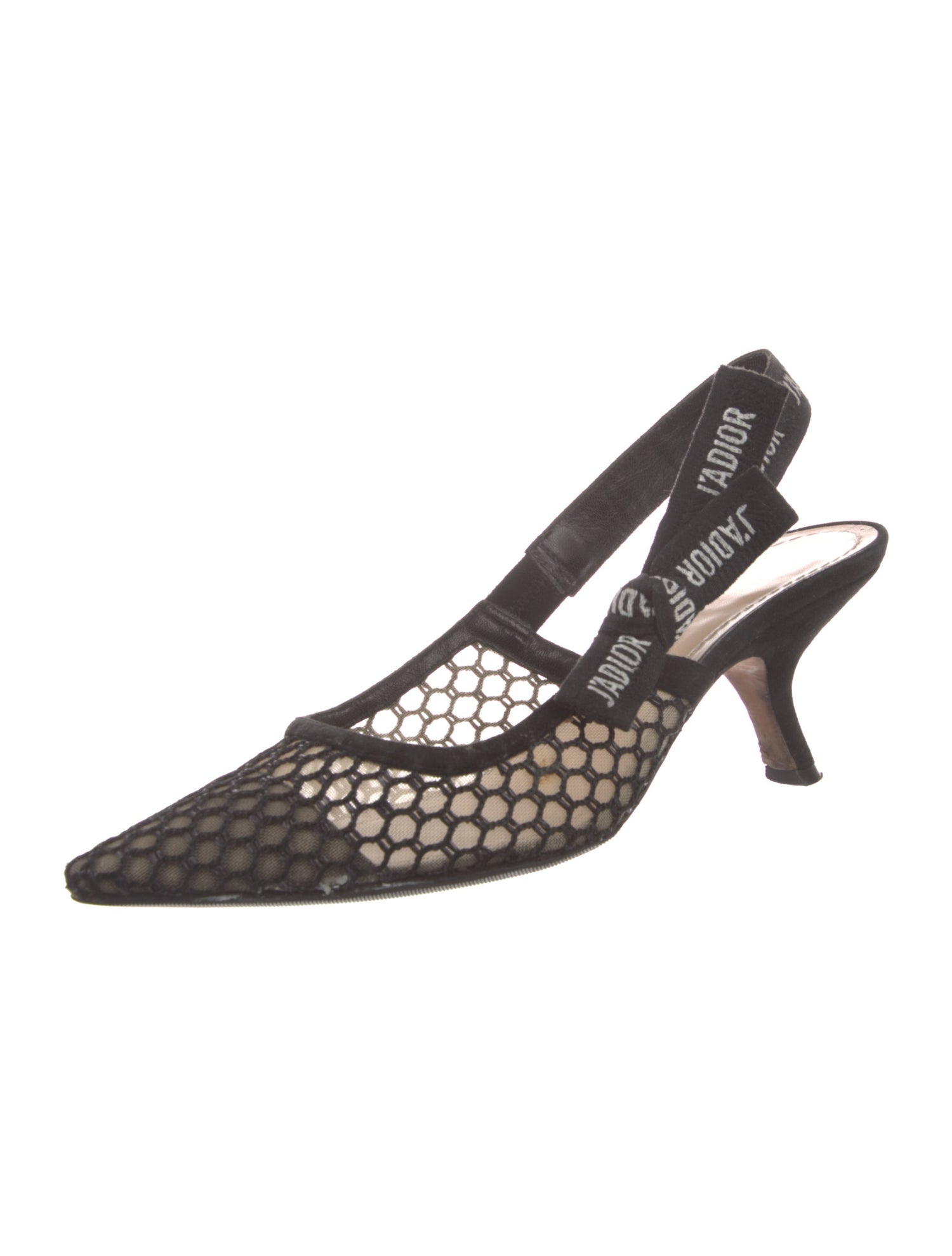 Christian Dior Mesh Printed Slingback Pumps