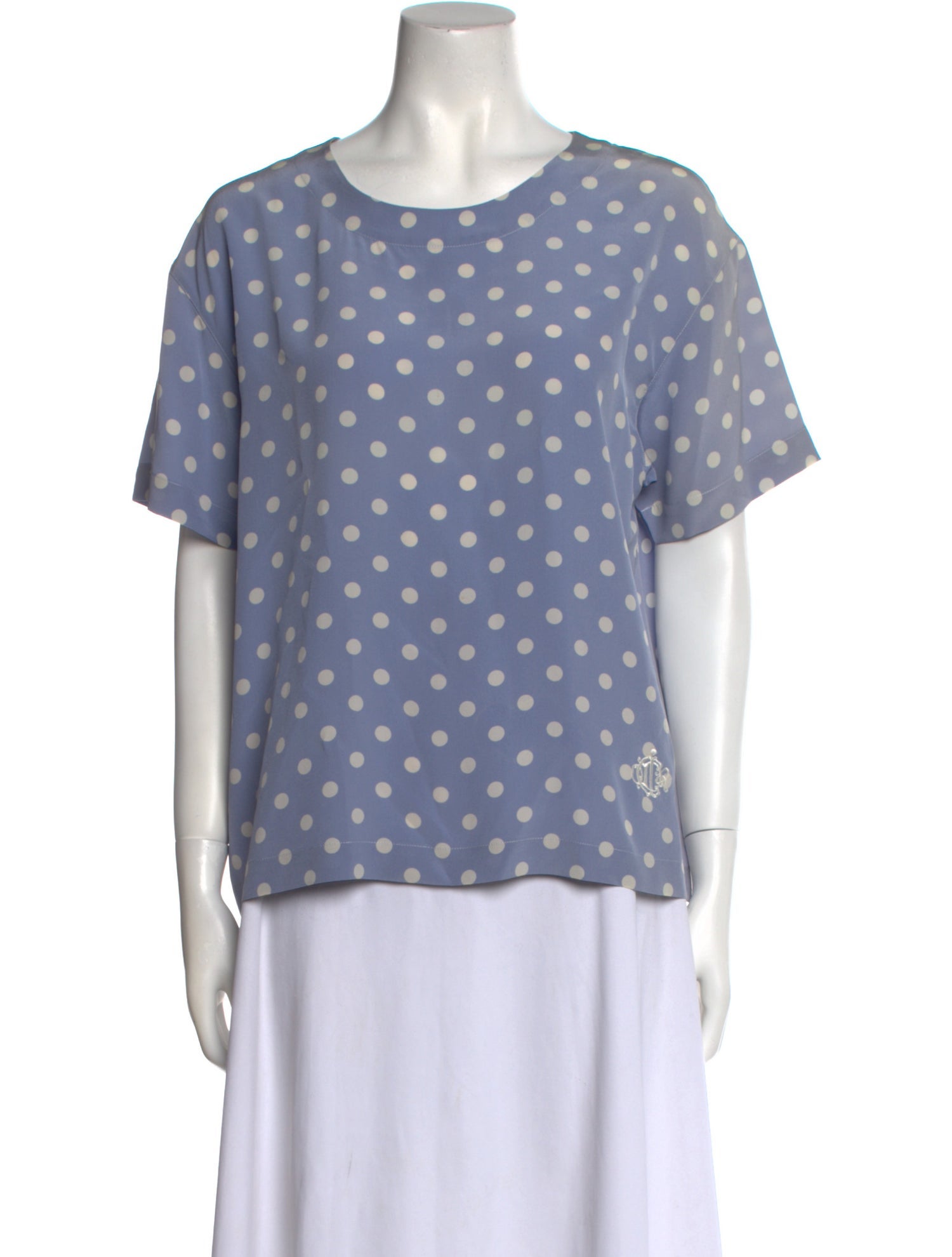 Christian Dior Silk Polka Dot Print T-Shirt