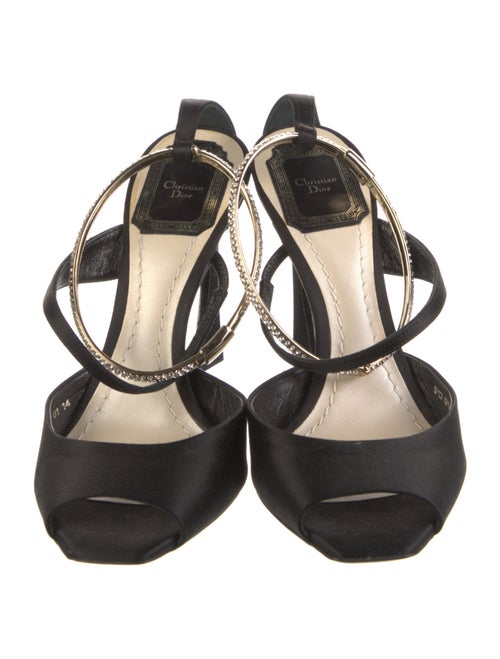 Christian Dior Patent Leather Cutout Accent Sandals