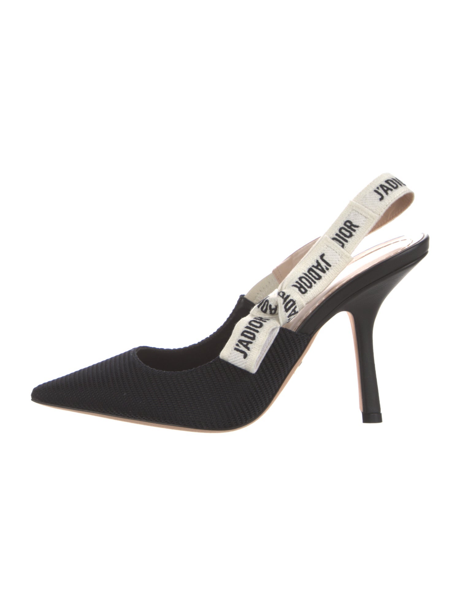 Christian Dior Canvas Bow Accents Slingback Pumps