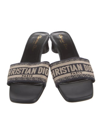 Christian Dior Canvas Printed Slides