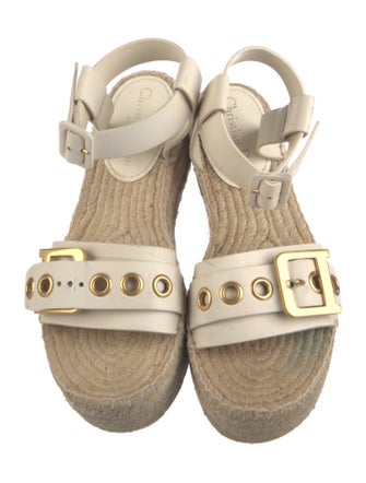 Christian Dior Leather Studded Accents Espadrilles