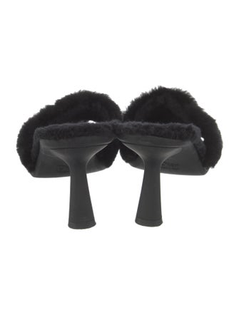 Christian Dior Shearling Graphic Print Slides