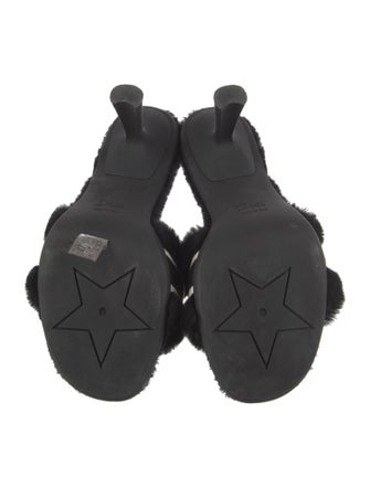Christian Dior Shearling Graphic Print Slides