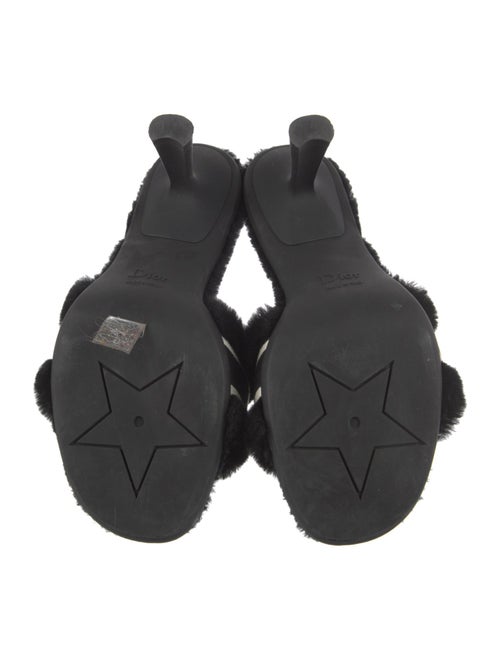 Christian Dior Shearling Graphic Print Slides
