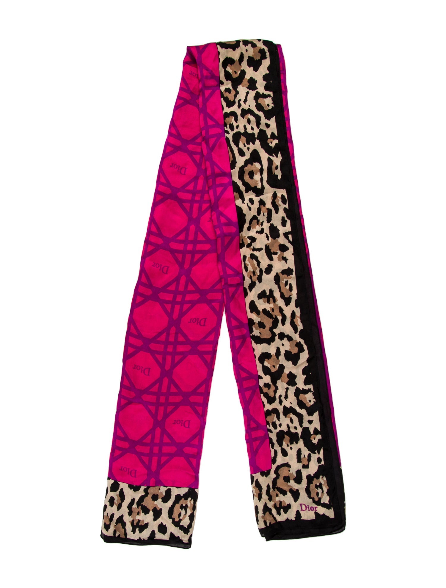 Christian Dior Silk Animal Print Scarf