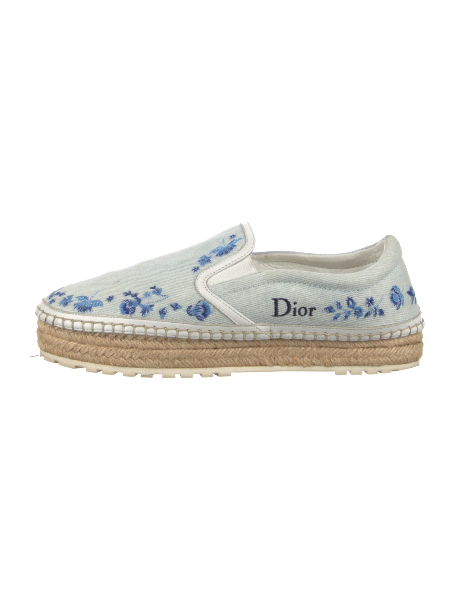 Christian Dior Denim Floral Print Espadrilles