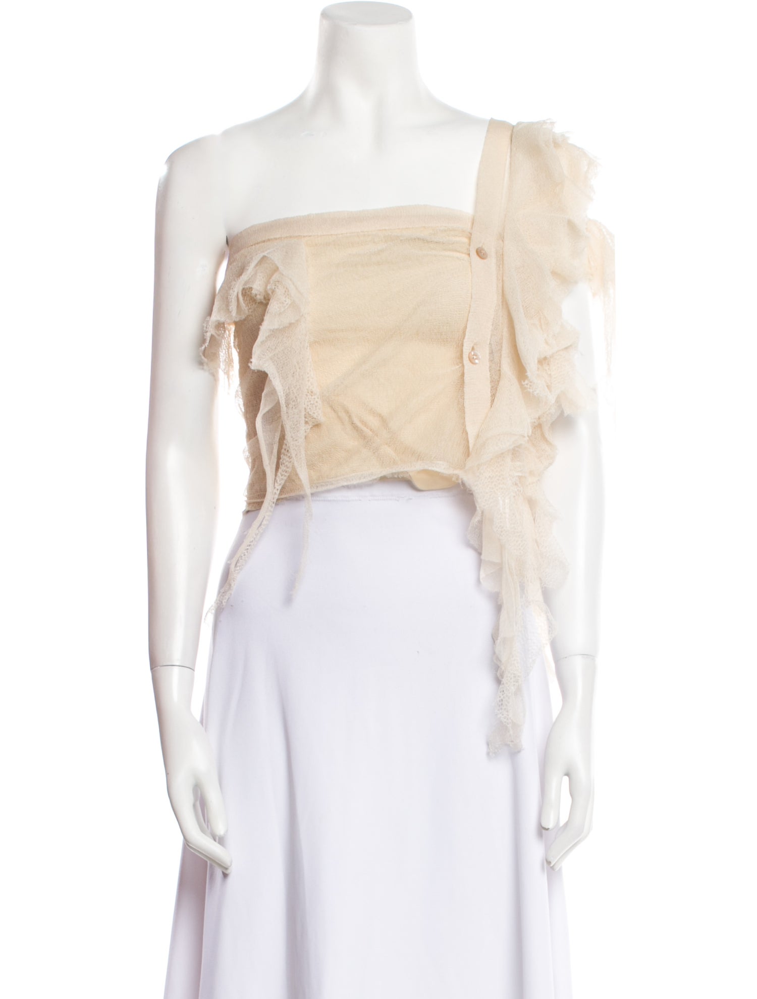 Christian Dior Silk One-Shoulder Crop Top