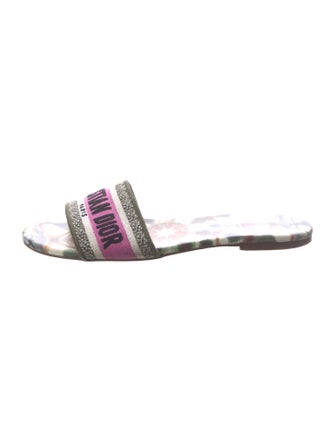 Christian Dior Canvas Printed Slides