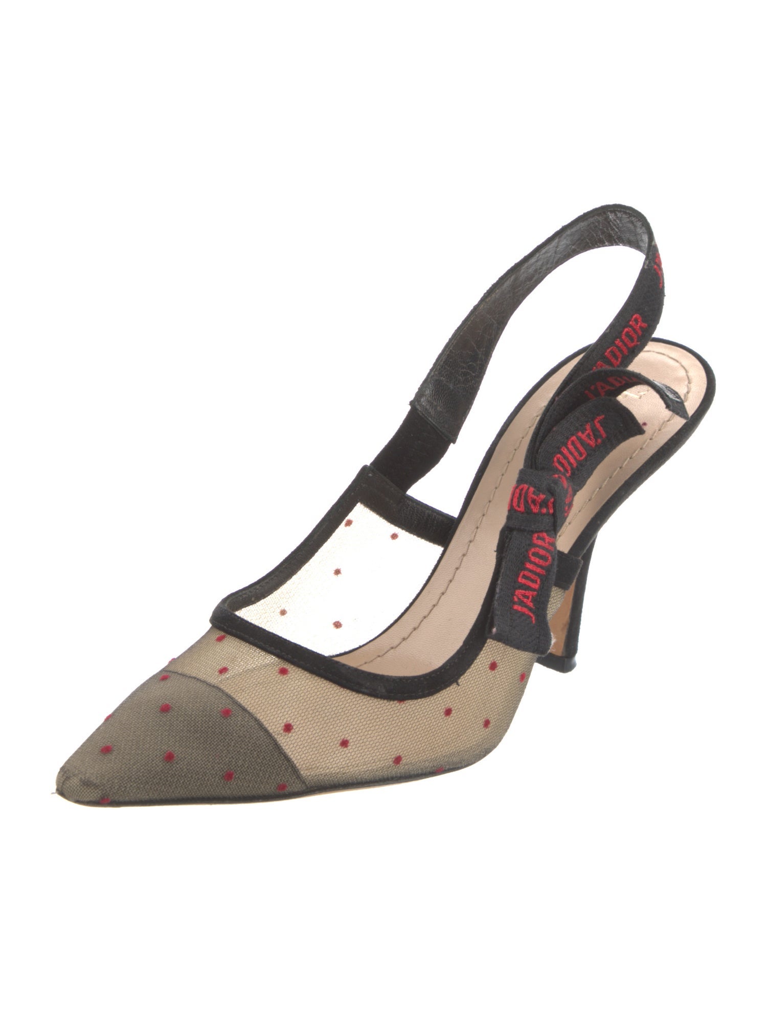 Christian Dior Mesh Printed Slingback Pumps