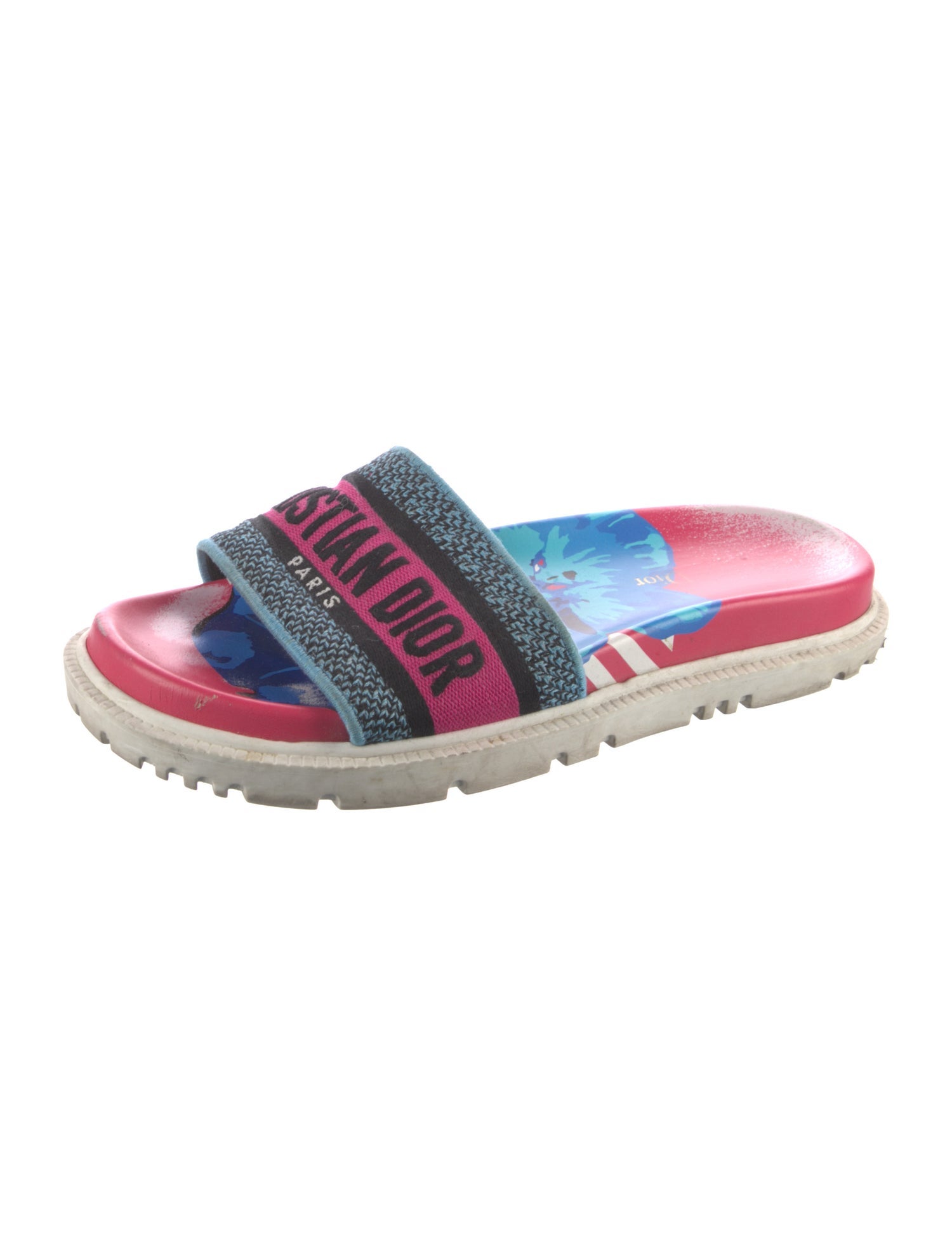 Christian Dior Canvas Printed Slides