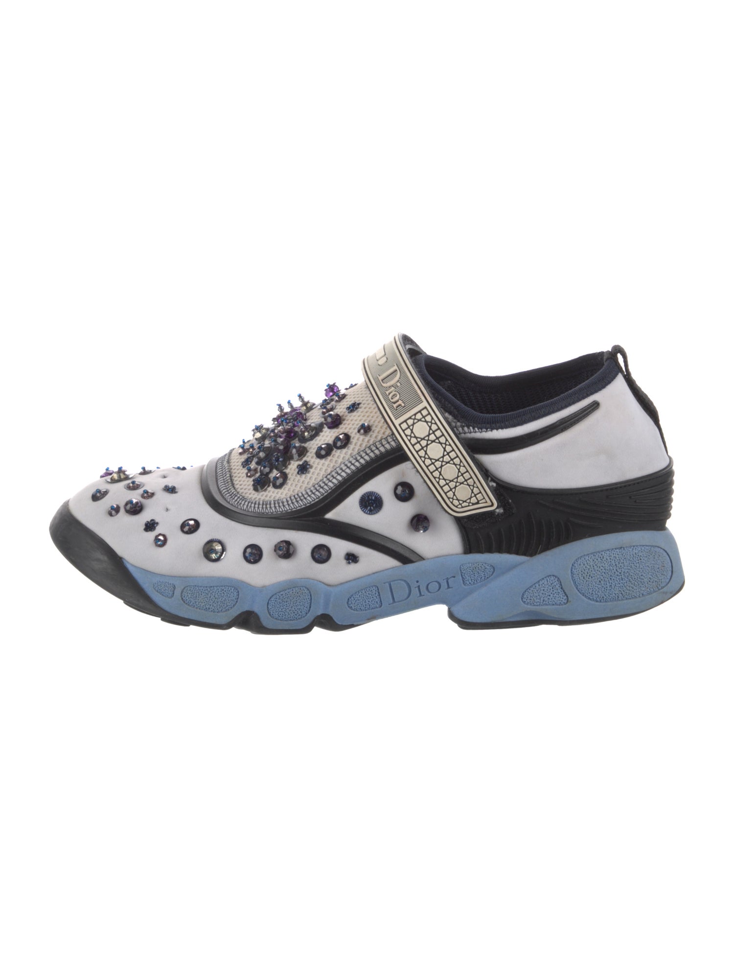 Christian Dior Neoprene Colorblock Pattern Sneakers