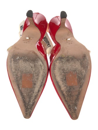 Christian Dior Patent Leather Graphic Print Slingback Pumps