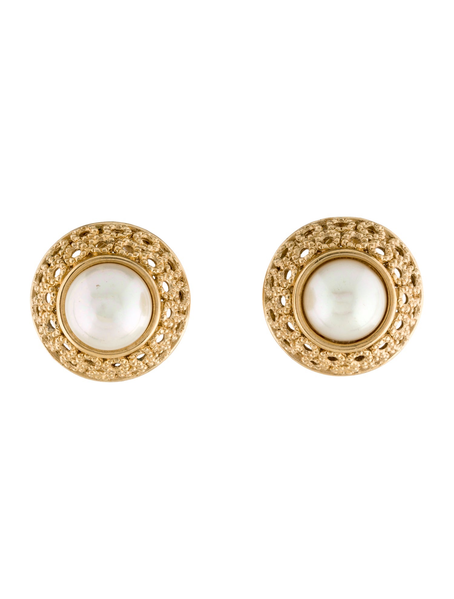 Christian Dior Vintage Faux Pearl Clip-On Earrings
