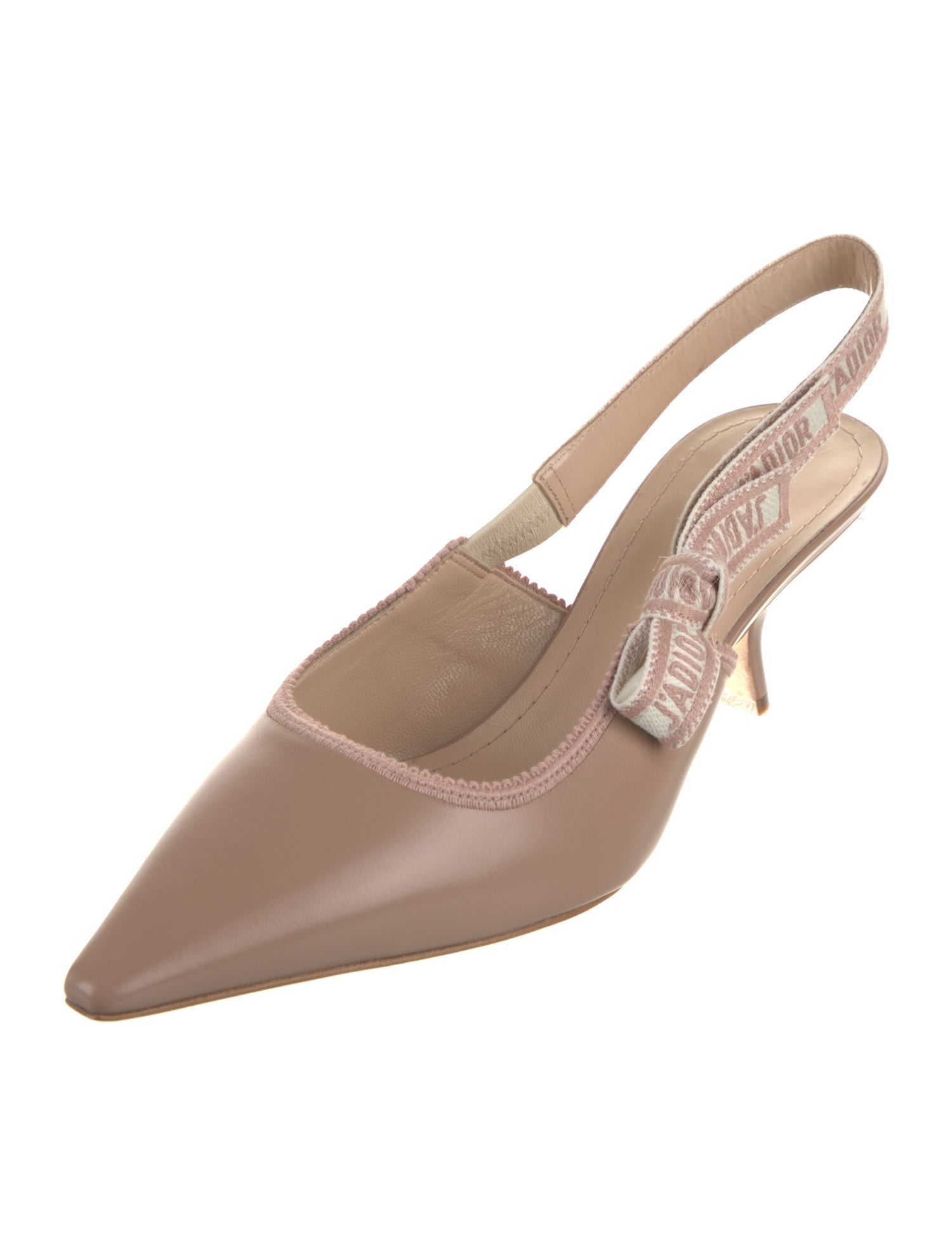 Christian Dior Canvas Bow Accents Slingback Pumps