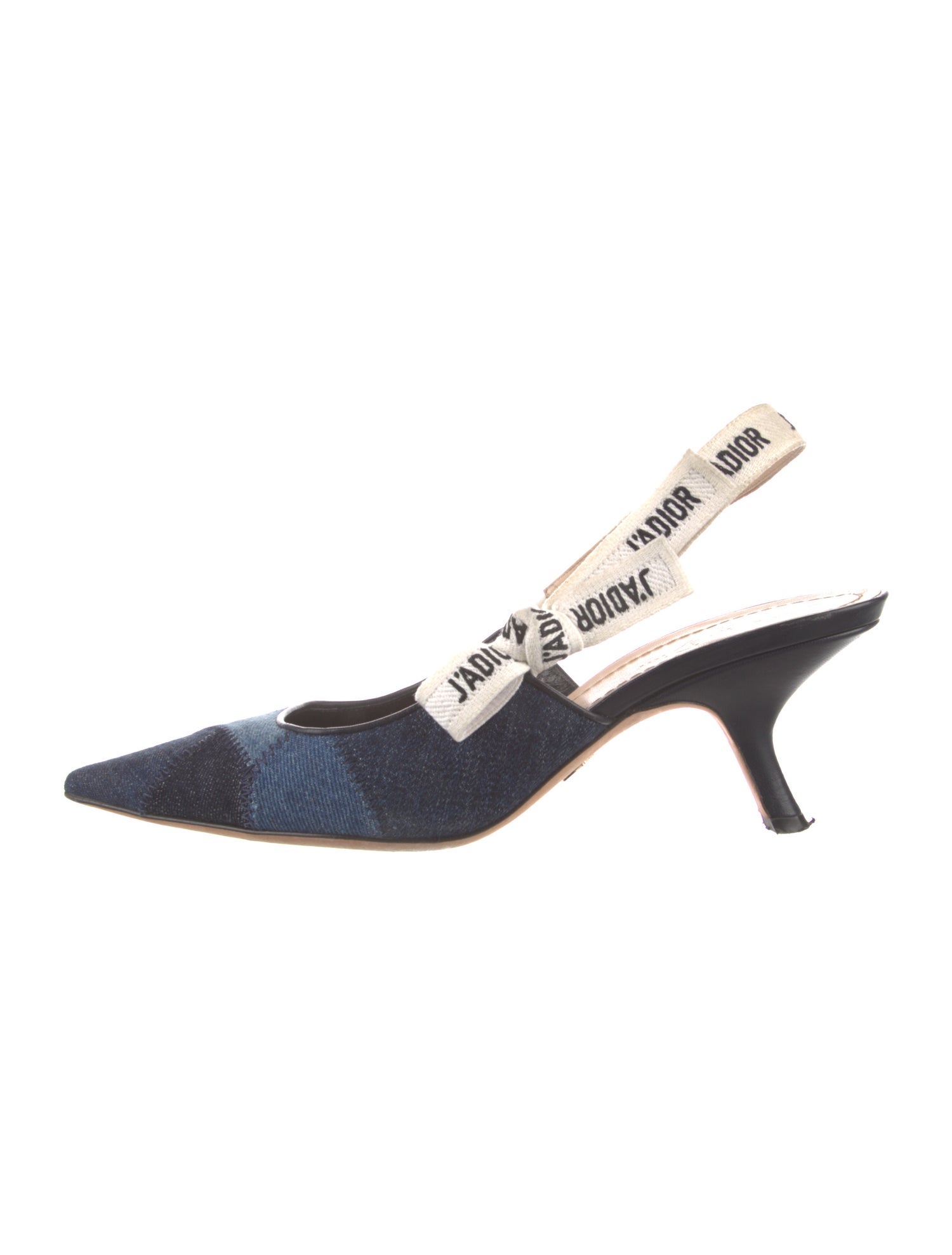 Christian Dior Denim Printed Slingback Pumps