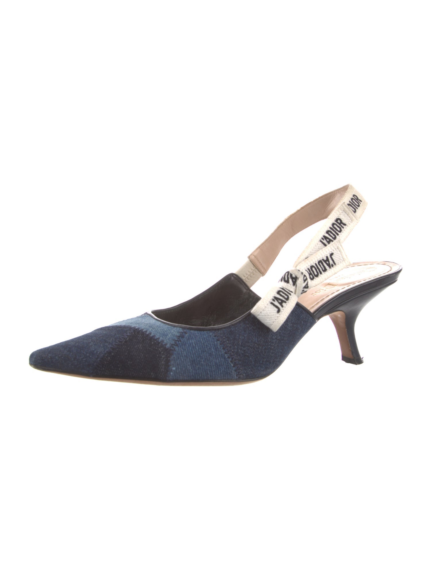 Christian Dior Denim Printed Slingback Pumps