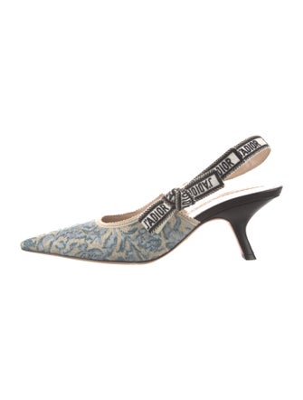 Christian Dior Canvas Printed Slingback Pumps