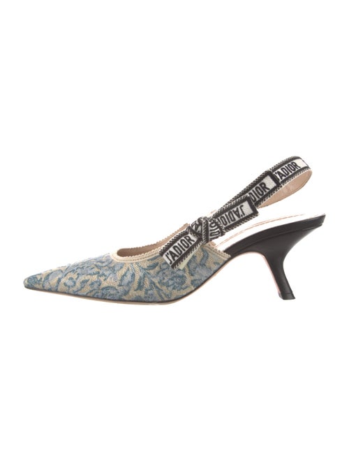 Christian Dior Canvas Printed Slingback Pumps