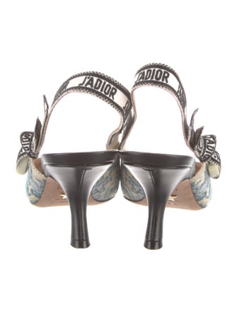 Christian Dior Canvas Printed Slingback Pumps